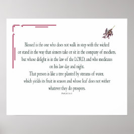 Poster Psaume 1, Law day and Night, Streams of Waters,