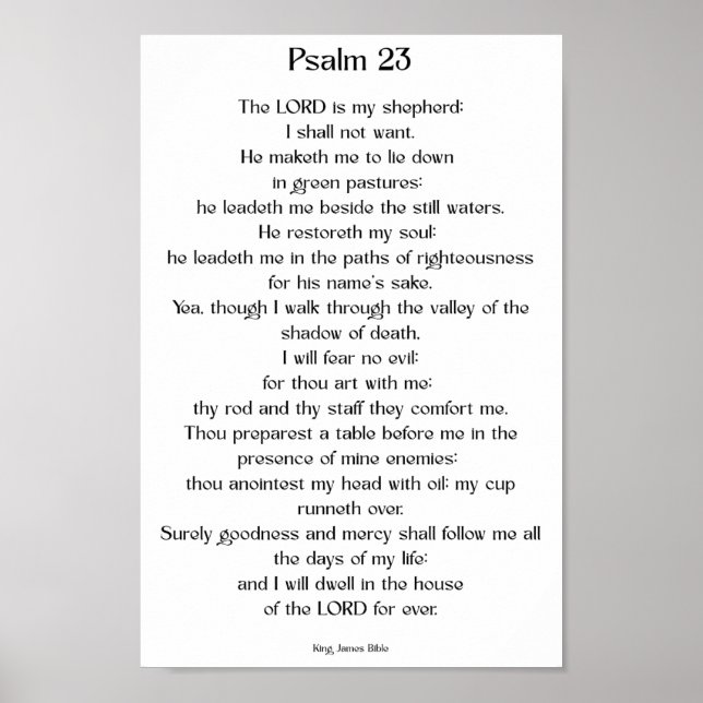 Poster Psaume 23 KJV   (Devant)