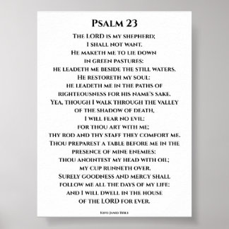Poster Psaume 23 KJV    Police Cinzel Gras