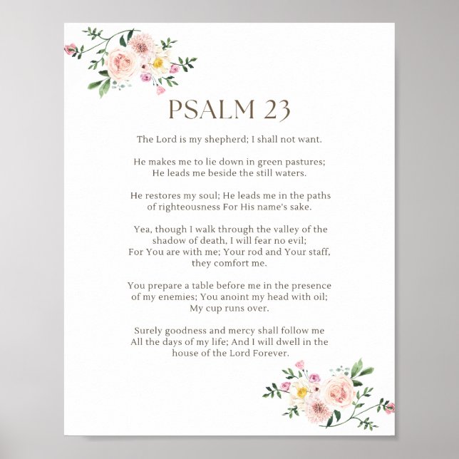 Poster Psaume 23 NKJV Le Seigneur est Mon Pasteur (Devant)