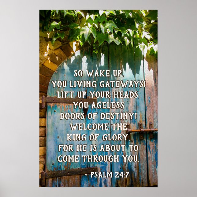 Poster Psaume 24:7 Roi de gloire, Bible Verse (Devant)