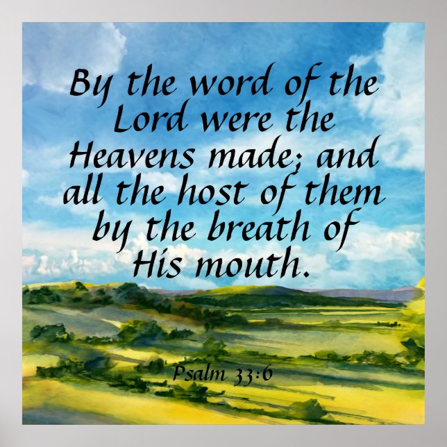 Poster Psaume 33:6 (Devant)