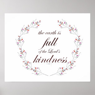 Poster Psaume 33 Écriture Floral Wreath Art