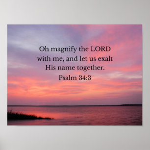 Poster Psaume 34:3 Oh magnifie le Seigneur avec moi