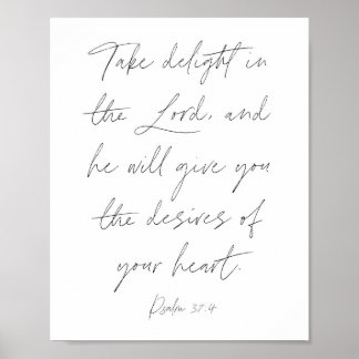 Poster Psaume 37:4 Script