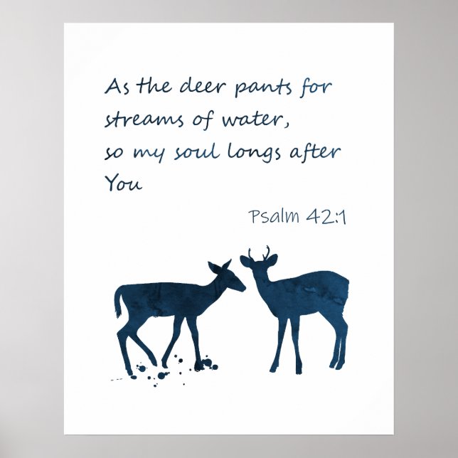Poster Psaume 42 1 Like A Deer Pants For Water (Devant)