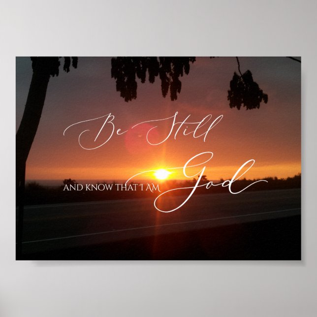 Poster Psaume 46 10, Be Still Sunset Kailua Kona (Devant)