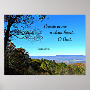 Poster Psaume 51:10 Créer en moi un coeur propre..