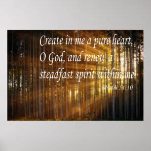 Poster Psaume 51:10 Créer en moi un coeur pur