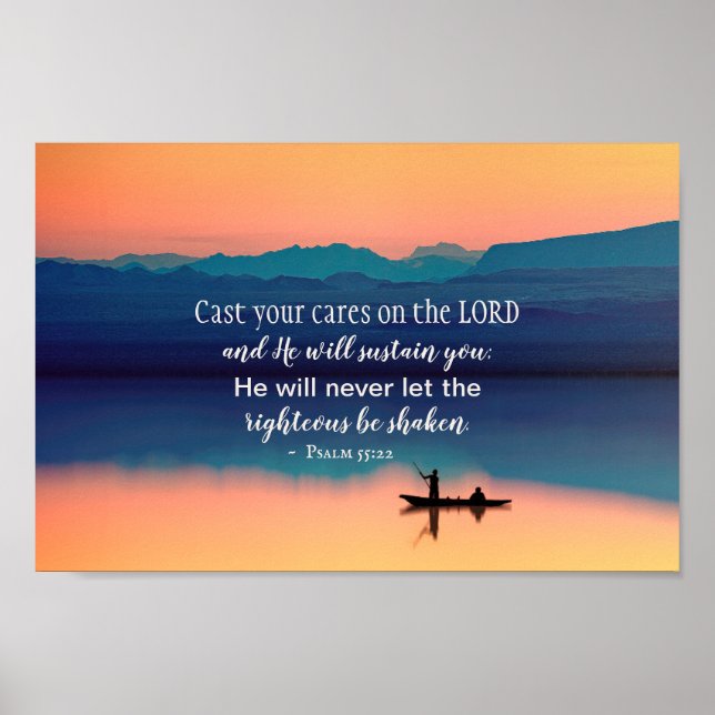 Poster Psaume 55:22 Posez vos soucis à l'Éternel (Devant)