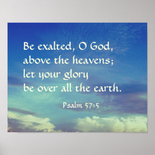 Poster Psaume 57:5 Verse Bible Être Exalté De Dieu