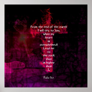 Poster Psaume 61:2 Verse Bible Citation Inspirationnelle