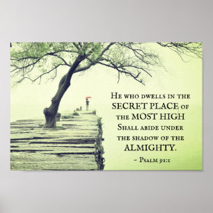 Poster Psaume 91:1 Celui qui habite à la place SECRET