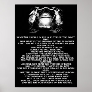 Poster psaume 91 bible citation anges Art religieux