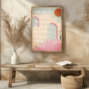 Poster Psaume 91 Il est mon refuge Écriture biblique