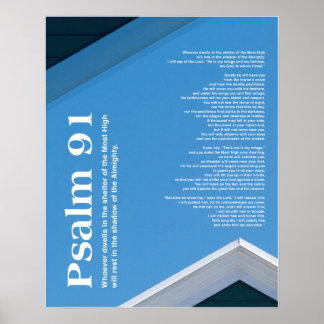 Poster Psaume 91 verset biblique Écritures cadeaux d'art