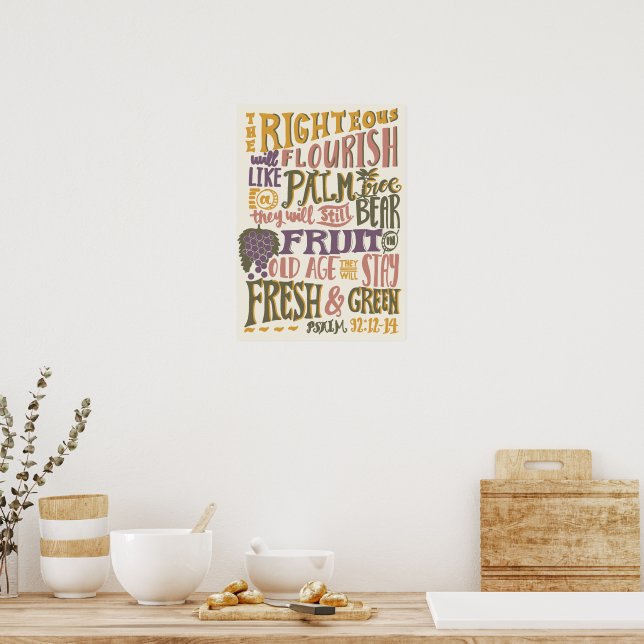 Poster Psaume Bible Verse pour le vieillissement (Cuisine)