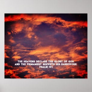 Poster Psaume Ciel du matin 19:1 Inspirationnel