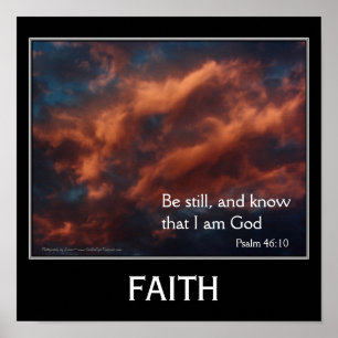 Poster Psaume de foi 46:10 Citation inspirante de la Bibl