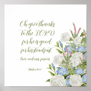 Poster Psaume Floral 107:1 