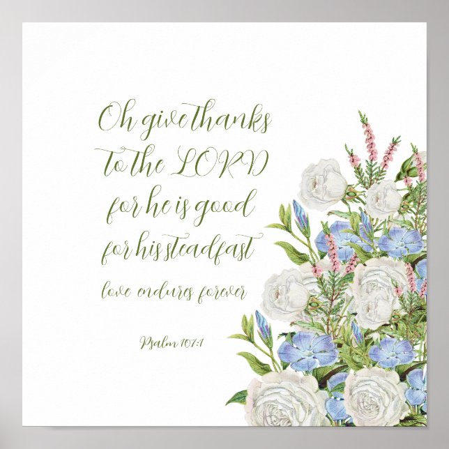 Poster Psaume Floral 107:1  (Devant)