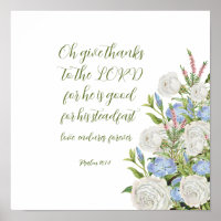 Psaume florale 107:1 toile Imprimer