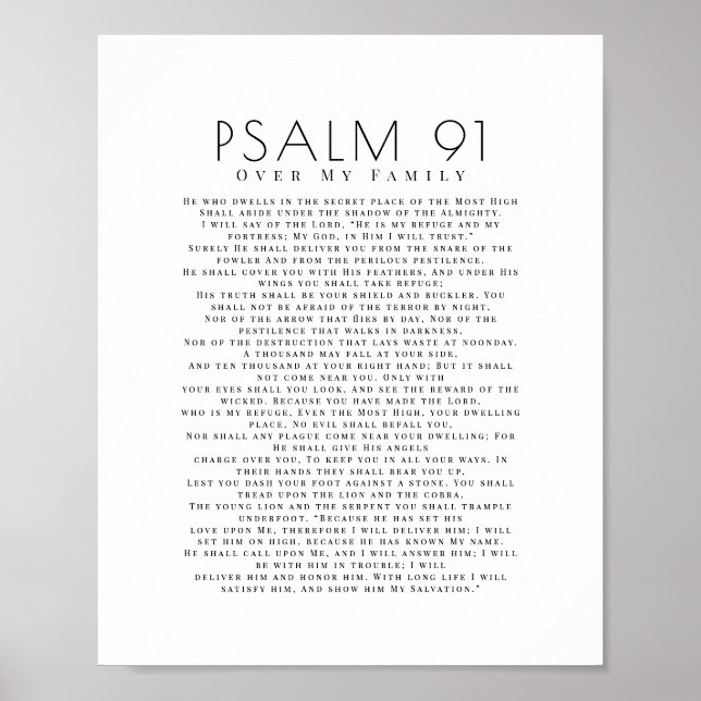Poster Psaume minimal 91 Sur Ma Famille Chrétienne  (Devant)