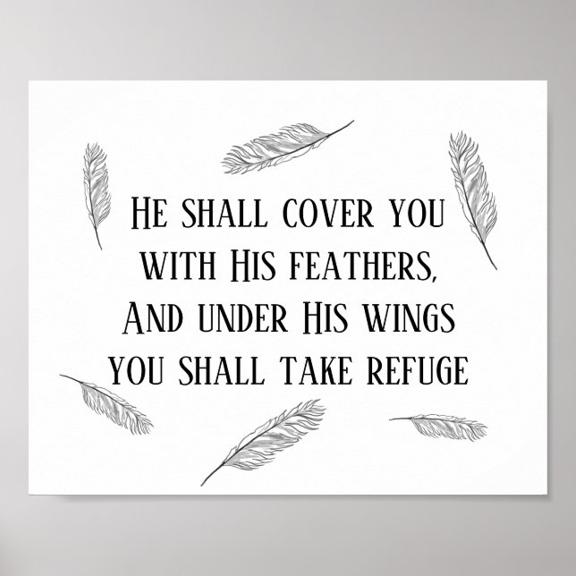 Poster Psaume moderne 91 Plumes d'art biblique Symbole ch (Devant)