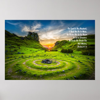 Poster Psaume vert 23:1-2 Prophète oint