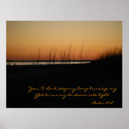 Poster Psaumes 18:28 Mon Dieu transforme mon obscurité en