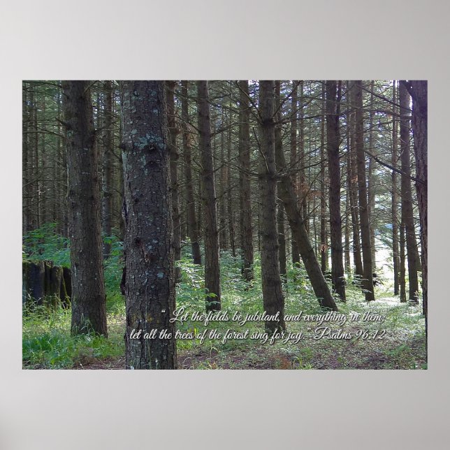 Poster Psaumes 96:12 Inspirational (Devant)