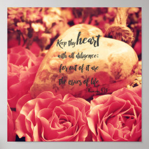 Poster Psaumes Coeur Bible Verse