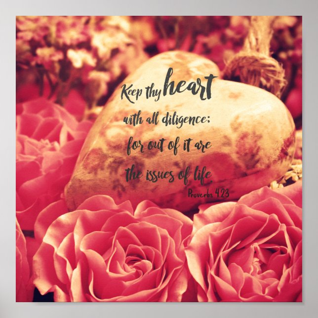 Poster Psaumes Coeur Bible Verse (Devant)