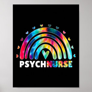 Poster Psych Infirmière Tie Dye Infirmière Santé mentale 