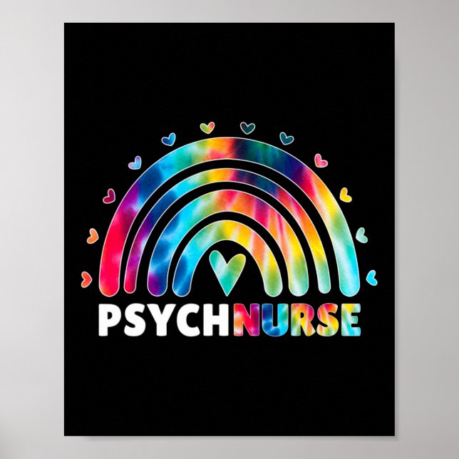 Poster Psych Infirmière Tie Dye Infirmière Santé mentale  (Devant)