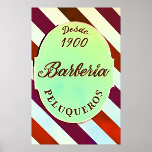 Poster psychedelic barber shop sign Print