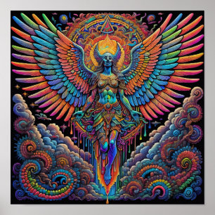 Poster Psychédélique Coloré Angel Art