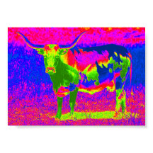 Psychédélique Texas Longhorn Cow