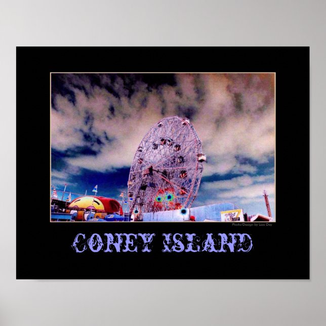 Poster psychédélique 'Wonder Wheel & Sky' (Devant)