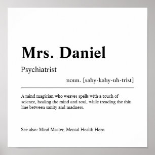 Poster Psychiatre cadeau personnalisé
