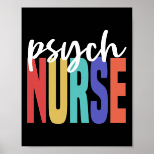 Poster Psychologie psychiatrique rétro Soins infirmiers P