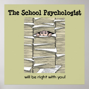 Poster Psychologue scolaire enterré dans le papier (Impri