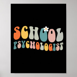 Poster Psychologue scolaire Super Retro Vintage Psycholog
