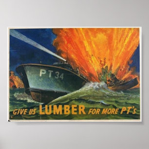 Poster PT Boats 2ÈME GUERRE MONDIALE