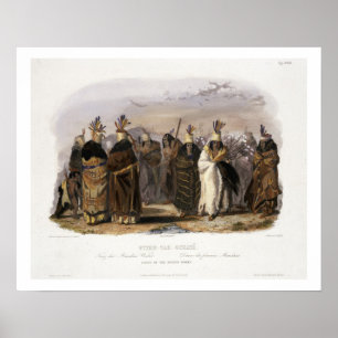 Poster Ptihn-Tak-Ochata, Danse des femmes mandanes, plaqu