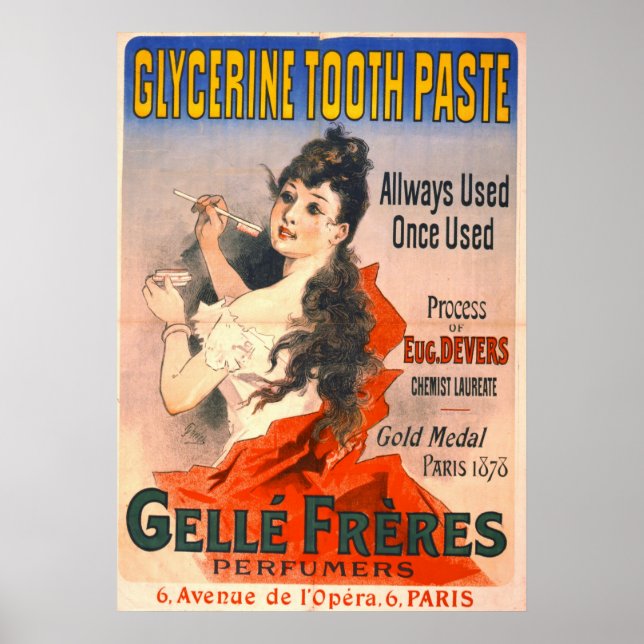 Poster Pub de dentifrice vintage 1889 (Devant)