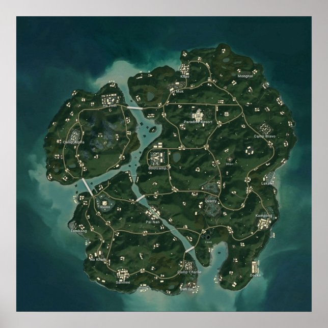 Poster PUBG Nouveau Sanhok Savage 8192x8192 (Devant)