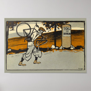 Poster publicitaire 1898 Vintage de vélo Feininger