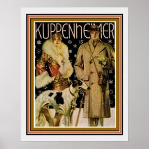 Poster publicitaire Art Déco Kuppenheimer 16 x 20