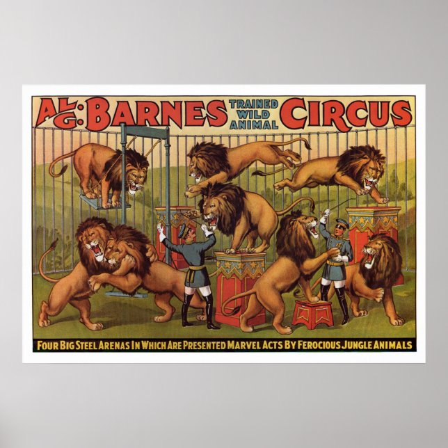 Poster publicitaire de Barnes Circus des années 19 (Devant)